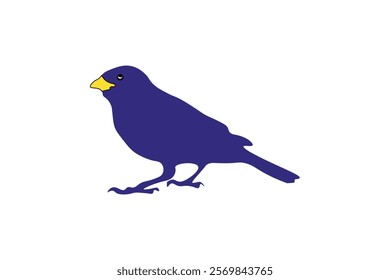 Dark Minimalist Bird Vector Graphic