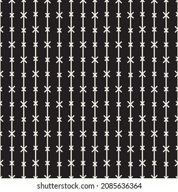 It is a dark minimalistic texture with vertical stripes in the form of barbed wire