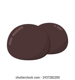 Dark Mochi vector. Mochi on white background. Chocolate Mochi vector.