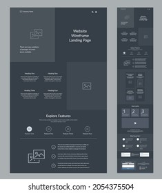 Dark mode design. Landing page.