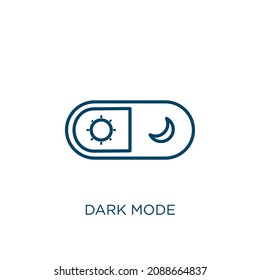 dark mode icon. Thin linear dark mode outline icon isolated on white background. Line vector dark mode sign, symbol for web and mobile