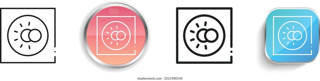 dark mode icon. Thin Linear, Regular and Button Style Design Isolated On White Background