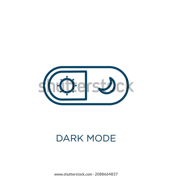 dark mode icon. Thin linear dark mode outline icon\
isolated on white background. Line vector dark mode sign, symbol\
for web and mobile