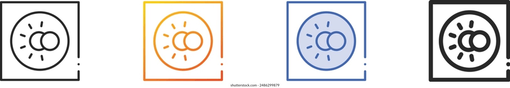 dark mode icon.Thin Linear, Gradient, Blue Stroke and bold Style Design Isolated On White Background