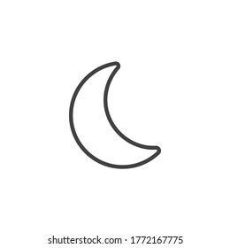 Dark mode line icon. linear style sign for mobile concept and web design. UI moon outline vector icon. Symbol, logo illustration. Vector graphics