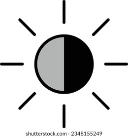 dark mode moon night light Outline