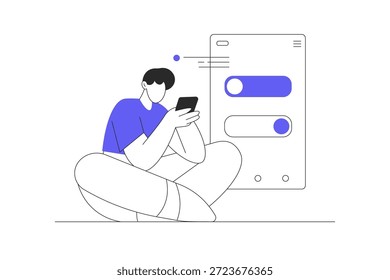 Dunkler Modus. Nachtmodus und Hellmodus, für Website im Dunkelmodus und Hellmodus. Flache Cartoon-Vektorgrafik, Symbol Stilvolles abstraktes Design Zielseite Web