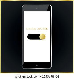 Dark mode on off vector concept . Night mode. Vector On and Off Switch. Dark and Light Mode Switcher for Phone Screens, tablets and computers. Toggle Element for Mobile App, Web Design, Animation