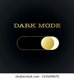 Dark mode on off vector concept . Night mode. Vector On and Off Switch. Dark and Light Mode Switcher for Phone Screens, tablets and computers. Toggle Element for Mobile App, Web Design, Animation