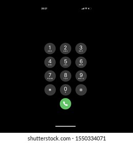 dark mode phone call screen display user interface isolated vector