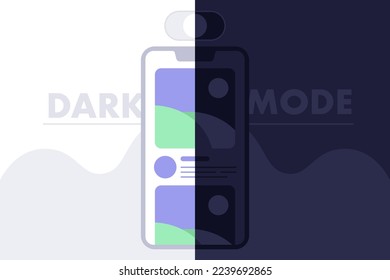 Dark Mode Switch Mobile Vectorart Illustration