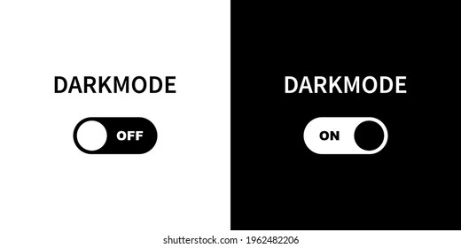 Dark mode switch slider vector icon. Night and day ON and OFF buttons template Vector illustration EPS 10