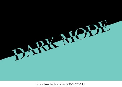 DARK MODE-Text auf schwarz-blauem Hintergrund. Schwarz-blauer Text dunkler Modus Text Vektorgrafik.