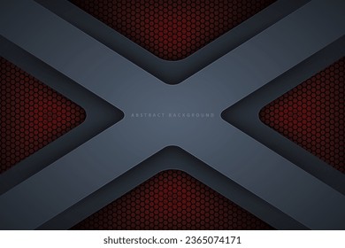 fondo abstracto 3D moderno oscuro con efectos de luz de neón hexágono realistas