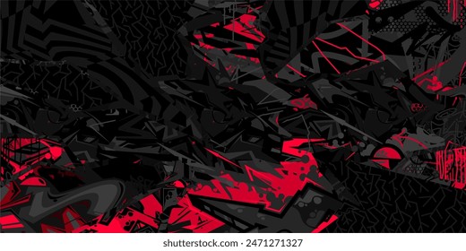 Dark Modern Abstract Urban Street Art Graffiti Style Vector Collage Illustration Background Template