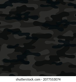 dark modern army vector camouflage print, seamless pattern for clothing headband or print.			