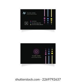 Dark modern business card design template