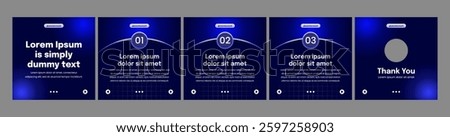 dark modern carousel templates for social media posts