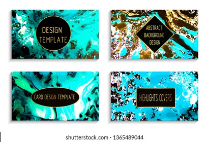 Dark Modern Marble texture. Set of cover template design ,abstract luquid shape background. Vector Illustration. 