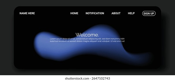 A dark, modern website interface with in white.