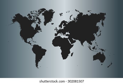 Dark modern world map.vector illustration