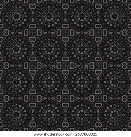 Dark Monochromatic Seamless Ornament Pattern Background