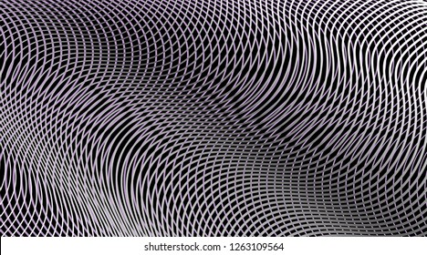 Dark monochrome abstract background with moire effect. Can be used as design of books, websites, accessories for phones and tablet. Vector illustration.