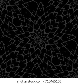 dark monochrome seamless background with decorative ornament . vector illustration