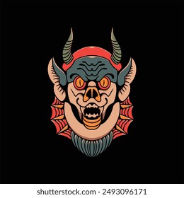 dark monster tattoo vector design