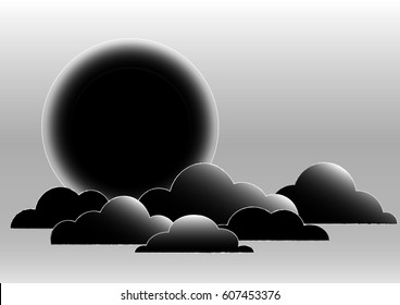 dark moon in the cloudy day