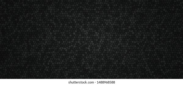 Dark mosaic background.  Black cell polygon wallpaper .