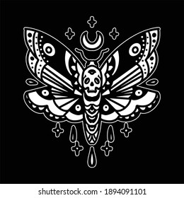 Dark Moth Tattoo Vector Design