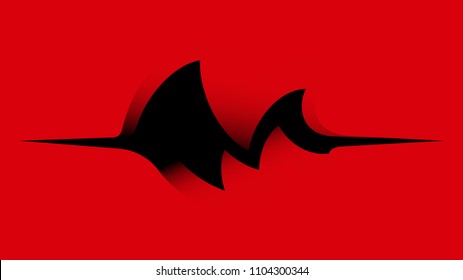 dark motion wave abstract vector on red background