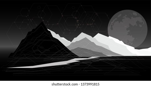 dark mountain background