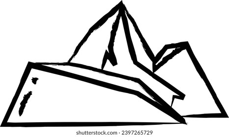 dark mountain hand drawn vector illustration