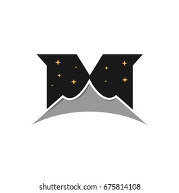 Dark mountain logo design template
