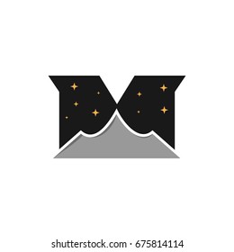 Dark mountain logo design template