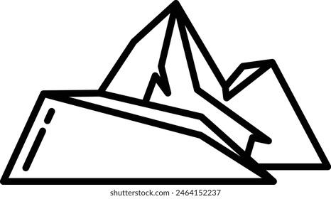 dark mountain outline icon vector illustration