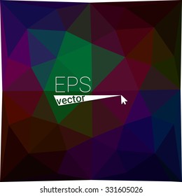 dark multicolor black blue yellow green red orange geometric rumpled triangular low poly style gradient illustration graphic background. Vector polygonal design for your business.