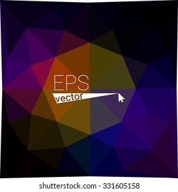 dark multicolor black blue yellow green red orange geometric rumpled triangular low poly style gradient illustration graphic background. Vector polygonal design for your business.