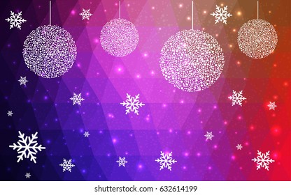 Dark Multicolor christmas postcard low polygon background. Vector illustration consisting of triangles. Abstract triangular polygonal origami or crystal design of New Year celebration.