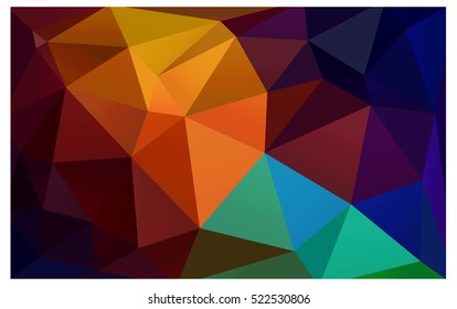 Dark Multicolor Pattern. Seamless triangular template. Geometric sample. Repeating routine with triangle shapes. Seamless texture for your design. Pattern can be used for background.