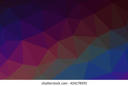 Dark multicolor polygonal illustration, which consist of triangles. Triangular design for your business. Geometric background in Origami style with gradient.