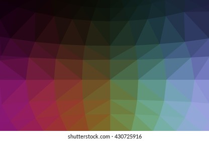 Dark multicolor polygonal illustration, which consist of triangles. Triangular design for your business. Geometric background in Origami style with gradient.