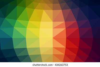 Dark multicolor polygonal illustration, which consist of triangles. Triangular design for your business. Geometric background in Origami style with gradient.