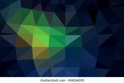 Dark multicolor polygonal illustration, which consist of triangles. Triangular design for your business. Geometric background in Origami style with gradient.