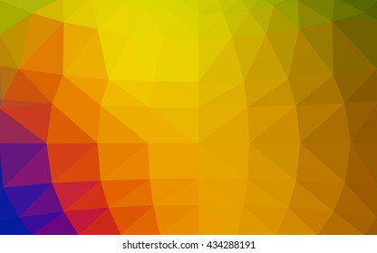 Dark multicolor polygonal illustration, which consist of triangles. Triangular design for your business. Geometric background in Origami style with gradient.