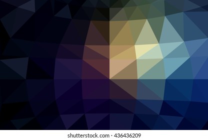Dark multicolor polygonal illustration, which consist of triangles. Triangular design for your business. Geometric background in Origami style with gradient.