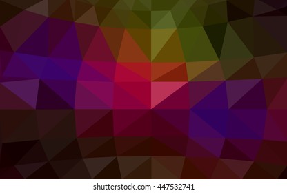 Dark multicolor polygonal illustration, which consist of triangles. Triangular design for your business. Geometric background in Origami style with gradient.