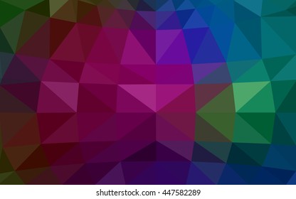 Dark multicolor polygonal illustration, which consist of triangles. Triangular design for your business. Geometric background in Origami style with gradient.